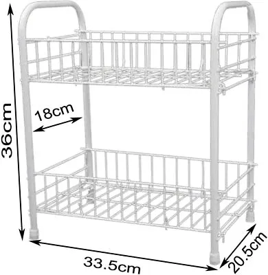 2 Tier Fruit Vegetable Cutlery Storage Cart Deep Trolley Kitchen Food Stand • £11.99