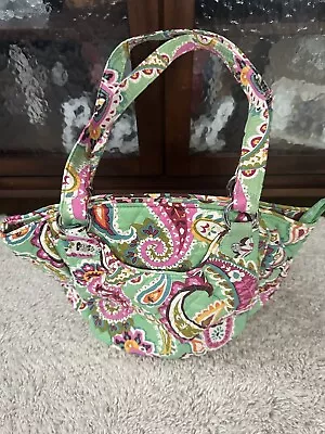 VERA BRADLEY Women's Green  Tutti Frutti  Paisley Quilted Large Purse ~Retired • $14.41