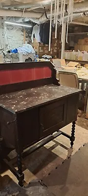 Antique Marble Top Victorian Washstand With Tiled Backsplash   • $300