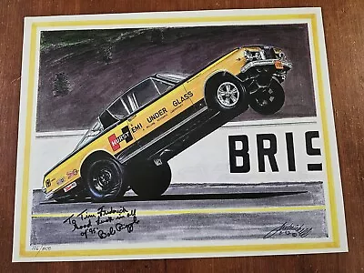 Hemi Under Glass Barracuda Art Print Signed By Bob Riggle Drag Racing Mopar #'ed • $74.99