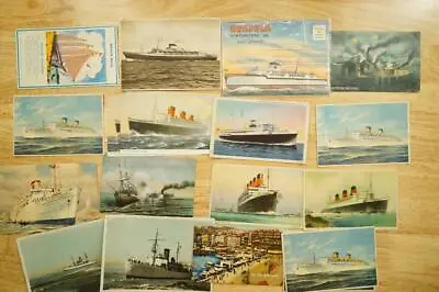 Vintage Postcards & Photos Lot Nautical Ships Cunard 1945 Navy Military War • $31.49