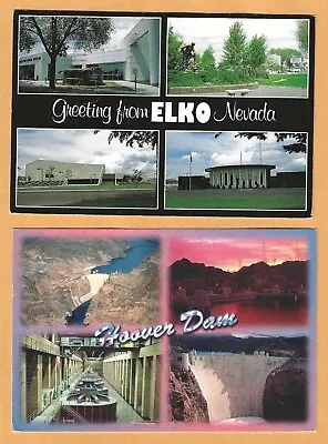 Nevada Post Cards. 3 Cards.  4x6.  Virginia City Elko Hoover Dam • $2
