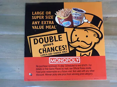 Vintage McDonald’s Monopoly Happy Meal Translite Sign • $14.99