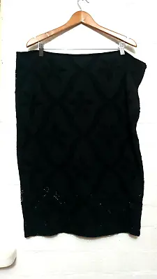 $25 • Buy ASOS Label Womens Black Stright Form Fitting Stretch Skirt Size UK 22 EU 50