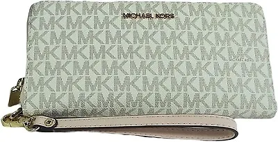 Michael Kors Women Jet Set Travel Continental Wristlet Wallet (Vanilla Multi) • $69