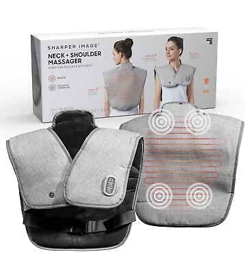 Sharper Image Heated Vibrating Massager For Neck Shoulder & Back - Heating Pad • $25