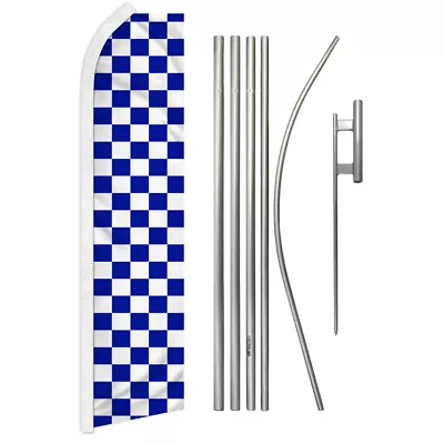 Checkered Advertising Swooper Flutter Feather Flag Kit Racing Automotive Cars • £68.07