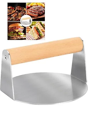 Stainless Steel Burger Smasher Heavy-Duty Bacon Grill Burger Press 14 Cm/5.51'' • £8.99