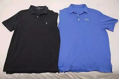 PATAGONIA & Ralph Lauren POLO LOT OF 2 COLLARED SHIRTS SOLID COLOR LARGE SLIM • $19.98