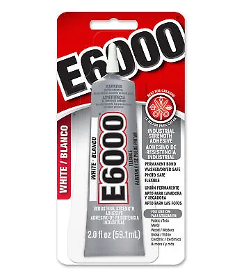 E6000 Multi Purpose Industrial Strength Adhesive Glue WHITE 2fl Oz 59.1ml USA • £9.99