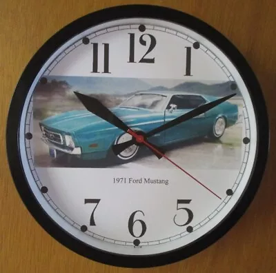1971 Ford Mustang Wall Clock W/Quiet Operation - Three Styles Available! • $20