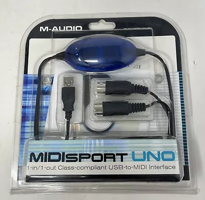 M-Audio MidiSport Uno 1-In/1-Out Cable USB MIDI Interface Mac PC New In Box • $33