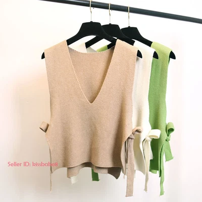 $17.08 • Buy Womens V-Neck Pullover Sleeveless Knitted Vest Sweater Tank Tops Jumper Knitwear