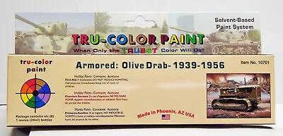 Olive Drab Military Model Paint Set (6) 1 Oz Tru-color Air Brushable Tsp10701 • $46.95