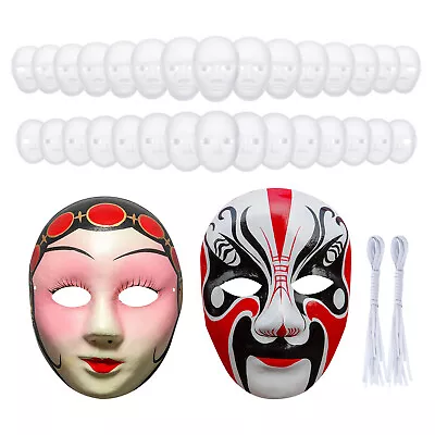 Paper Mache Mask Blank Mask To Decorate Full Face Paintable 36Pcs • £66.57