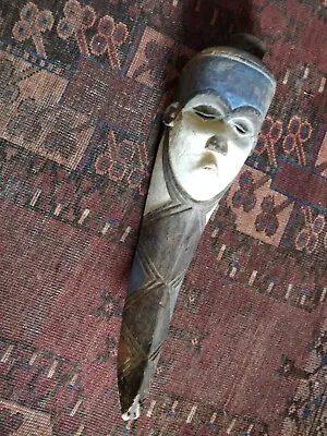 £49 • Buy Antique African Carved Wooden Tribal Mask 51cm Total Length 15cm Wide