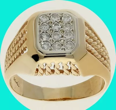 Diamond Filigree Ring .35CT 14K Yellow Gold Size 8 • £365.95