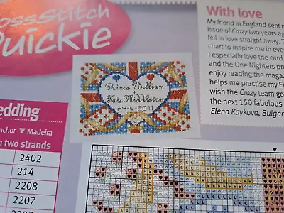 Cross Stitch Chart Royal Wedding Chart Only Prince William Kate Middleton Union • £1.25