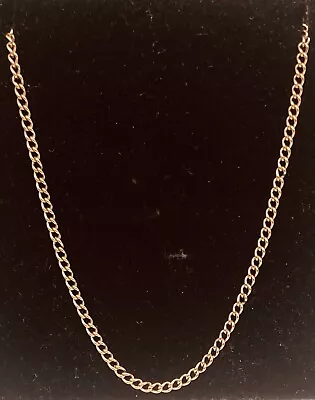 Vintage 9ct Rose Gold Curb Link Chain 17” Necklace Hallmarked 4.27g • £160