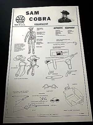 Marx Johnny West  Sam Cobra  The Renegade Bad Man EQUIPMENT MANUAL (Copy) P2080R • $3.95