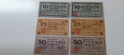 Germany Banknotes - Notgeld 10 Off Mostly 1918 10 25 50 Pfennig (8 Off VFine) • £5