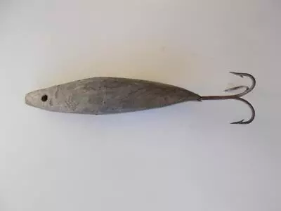 Antique Fish Shaped Cod Fishing Jig 8  Long 2 Pounds Unusual Large Lead Lure • $69