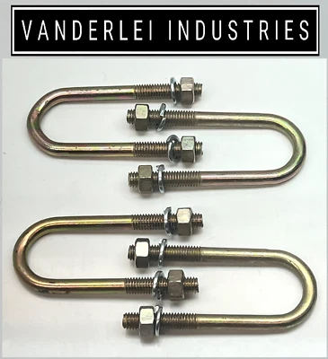 $18 • Buy 4x U Bolts 39mm Round X 130mm Long 1/2  BSW Trailer Axle Spring Ubolt Nut Washer