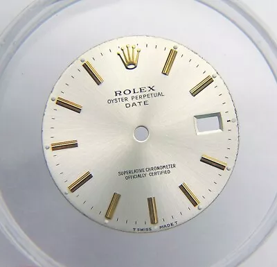 Vintage Genuine Rolex Date 34mm 15000 15003 Silver & Yellow Gold Watch Dial • $400