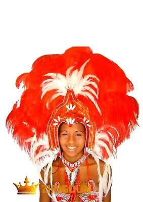 Showgirl Headdress Carnival Headdress Feathered Headdress Feather Headpiece • £184.18
