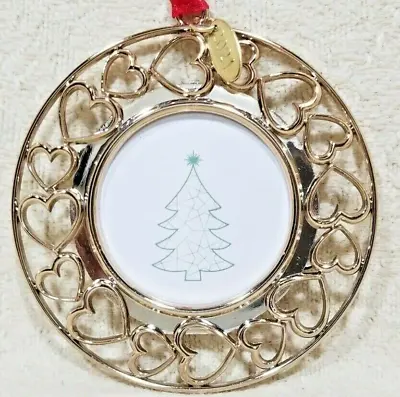 Christmas Tree Ornament Photo Picture Frame 2021 Hearts Of Gold Round 2  Hanger • $4.49