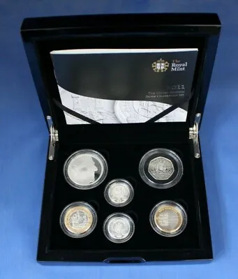 2011 Royal Mint Silver Proof 6 Coin Celebration Set In Case With COA     • £185