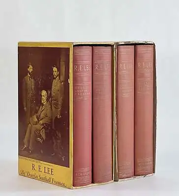 Douglas Southall Freeman / R E LEE A BIOGRAPHY 4 Volumes Signed 1st Ed Slipcases • $2275