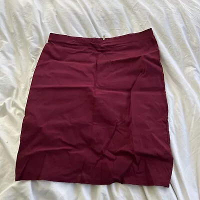 Atmosphere Size 14 Maroon Pencil Skirt With Back Zip Feature • £6