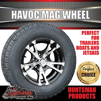 14  Havoc Alloy Mag & 185R14C Tyre Suit HT Holden. Caravan Trailer Jetski Boat • $187