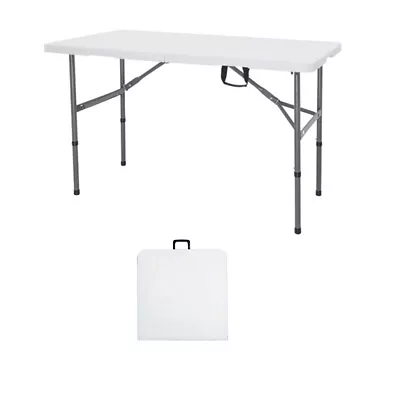 4FT Lightweight Adjustable Fold Up Plastic Dining Table Picnic Portable W/Handle • $57.87