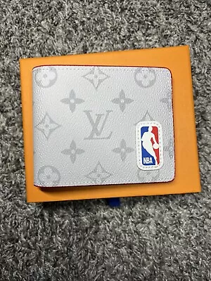 Louise Vuitton X NBA Virgil Abloh White Antarctica Canvas Leather Wallet • $250