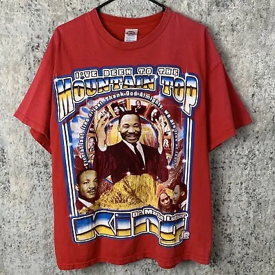 Vintage MLK Jr Martin Luther King Shirt XL Tee Red Memorial Millennium Dream Rap • $23.63