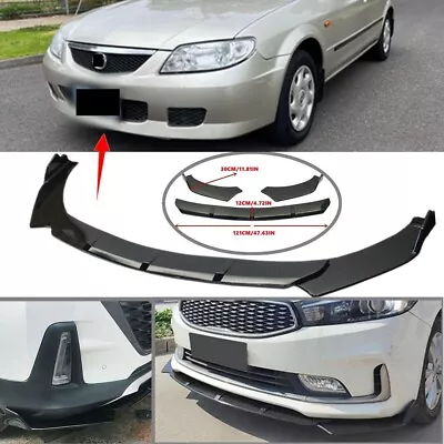 Add-on Universal Front Lip Splitter Spoiler Glossy Black Fit For Mazda 323 • $63.99