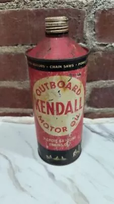 Vintage Kendall Outboard Motor Oil Can 1 Quart Oil Can Gas Oil Can Cone Top • $30