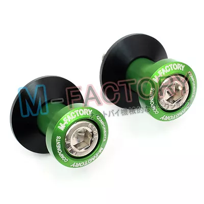 GREEN Billet Swingarm Spools For Kawasaki ZX6R ZX10R 2007 2009 2008 Ninja 10mm • $17.31