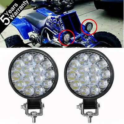 4  70W Round Front Bumper LED Work LightS For Motorbike Banshee HeadlightS Combo • $10.83