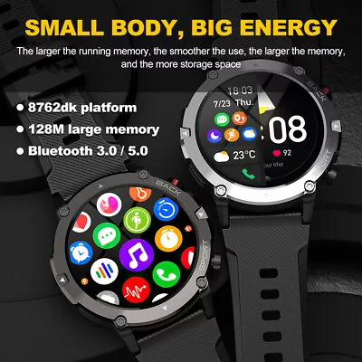 $48.99 • Buy Men Waterproof Smart Watch Heart Rate Monitor Fitness Tracker For Android IPhone
