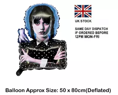 Wednesday Addams Family Shaped 80cm Balloon Birthday Party Supplies Deco UK • £2.95