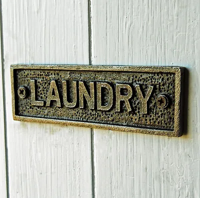 £8.95 • Buy Cast Metal Laundry Room Door Plate Sign
