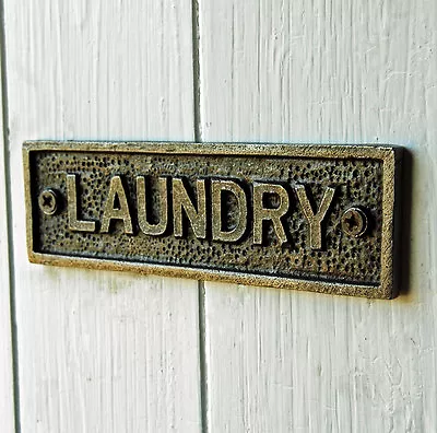 £8.95 • Buy Cast Metal Laundry Room Door Plate Sign