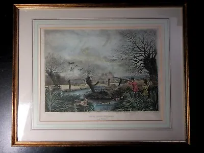 1820  WILD DUCK SHOOTING  Large Hand Coloured Engraving By H. Alken SCARCE • £50