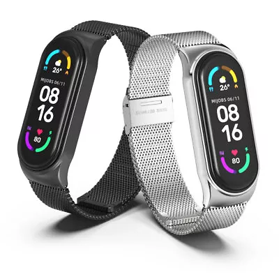 For Xiaomi Mi Band 8 7 6 5 Replacement Stainless Steel Metal Strap Band Bracelet • $23.99
