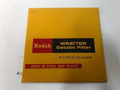 $51.44 • Buy Kodak Wratten 6 Inch Gel Gelatin Filter 6  6in 15.2cm Square  No. 9 