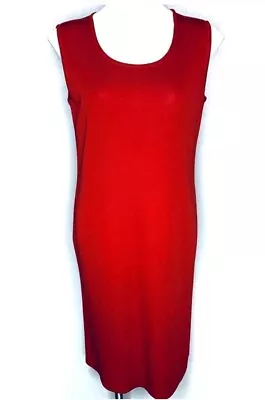 Misook Black Label Size XL Sleeveless Knit Sheath Dress Knee Length Red • $89