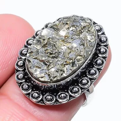 Magnetite Pyrite Gemstone Handmade 925 Sterling Silver Jewelry Ring Size 7 (US) • $10.99